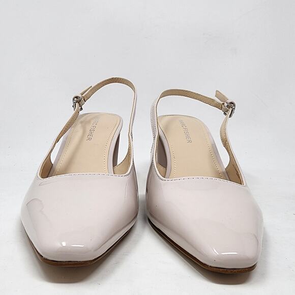 Marc Fisher Lethe Slingback Heels Women 7M Blush Pink Cream Patent Faux Leather - Picture 4 of 9